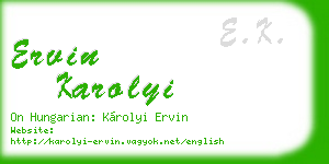 ervin karolyi business card